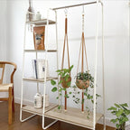 2 Packs Macrame Plant Hanger Colored Braided Polyester Rope Outdoor Indoor Adjustable Hanging Planter for up to 10 Inch Plant Pot Modern Boho Home Decor (Burnt Orange/Ivory)