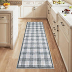 GarveeHome Checkered 2x6 Runner Rug, Machine Washable Stain Resistant Rug with Non Slip Backing, Carpet with Low-Pile for Hallways Kitchen Entryway Bedroom Living Room Grey