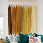IOWER Macrame Wall Hanging Beads Tassels Decor Boho Yarn Art for Bedroom Living Room or Nursery Aesthetic Bohemian Woven Tapestry for Home 39" W x 45" L