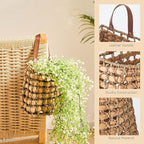 Wall Hanging Pocket Basket Portable Storage Basket Decorative Boho Mounted Organizer Dried Flower Plants Front Door Basket for Garden Farmhouse Home
