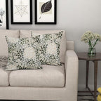 Olive Green Dahlia Throw Pillow Covers 20x20 Inch Rustic Geometric Flower Decorative Square Pillow Cases Beige Tan Gray Floral Cushion Covers Farmhouse Home Decor For Sofa Couch Outdoor Set of 2