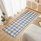 GarveeHome Checkered 2x6 Runner Rug, Machine Washable Stain Resistant Rug with Non Slip Backing, Carpet with Low-Pile for Hallways Kitchen Entryway Bedroom Living Room Grey