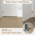 Modern Easy Jute Outdoor Patio Rug, 3x5 Washable Rugs for Entryway Office Farmhouse Classroom Carpet, Contemporary Non Slip Front Door Mat for Porch Guestroom Room Decor