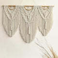 large macrame wall hanging - Boho Tapestry Macrame Wall Decor Art- Chic Bohemian Handmade Woven Tapestry Home Decoration for Bedroom Living Room Apartment Wedding Party - 43"x32" (Wood bead-A)