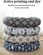 Large Round Floor Cushion, Comfortable Cotton and Linen Boho Meditation Pillow Tatami Seating Cushion for Room Reading Book Nursery Room Balcony,B,60 * 60cm(2pcs)