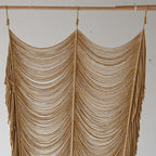 Macrame Curtain Boho Curtain Room Divider Doorway Wall Decor Fiber Yarn Art Craftsmanship Bedroom Wedding Backdrop 41" W x 75" L（1 Panel