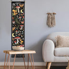 Tegeme Vintage Tapestry 52 x 13 Inch, Long Vertical Wall Hanging Reference Illustrative Botanical Tassel Tapestry for Bedroom Living Room Home Decoration(Mushroom)
