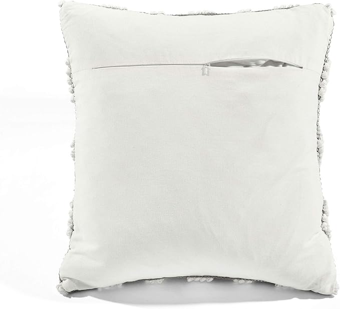 Lush Decor Adelyn Decorative Throw Pillow Cover, 20" W x 20" L, Gray - Square Pillow - Gray Diamond Pillow - Textured Pillows - Hygge Decor - Farmhouse Throw Pillows For Bed, Couch, Or Chair