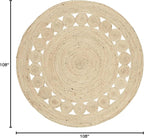 SAFAVIEH Area Rug 9' Round - Natural Fiber Collection - Large - Ivory, Handmade Jute, Boho Farmhouse Braided Design (NF364B)