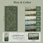 Moody Green 4x8 Area Rugs for Long Living Room, Washable Non Slip Wide Large Runner for Entryway Hallway 8ft, Distressed Medallion Carpet Rugs for Bedroom/Kitchen/Dining Room
