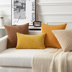 Kevin Textile 14x24 Inch Pillow Cover 1 Pack Boho Decorative Soft Striped Corduroy Lumbar Farmhouse Color Accent Rectangle Cushion Case for Living Room Couch Sofa Bed, Mustard Yellow