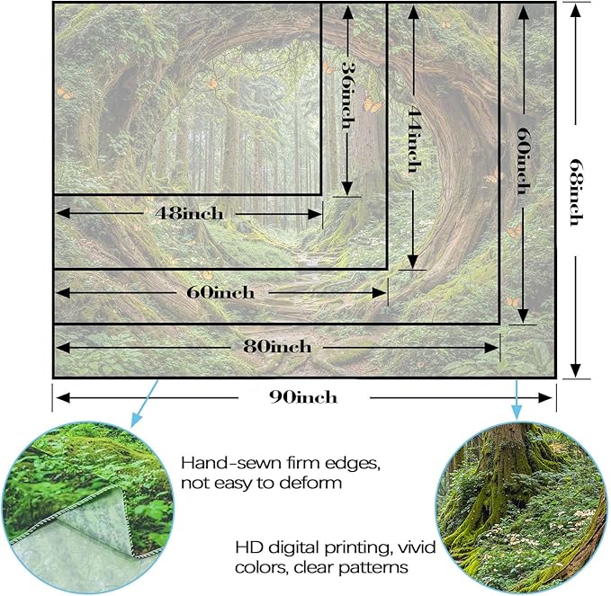 Accnicc Forest Tapestry Green Nature Tree Wall Tapestry for Bedroom Aesthetic Jungle Outdoor Landscape Small Tapestries Wall Hanging for Dorm Living Room Decor 60 x 44 Inch