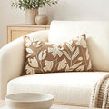 BlissBlush 12x20 Lumbar Pillow Cover, Rectangular Brown Decorative Throw Pillowcase for Couch Sofa, Embroidered Velvet Farmhouse Accent Cushion (Cover Only)