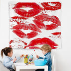 WNAGT Trendy Black and White Kiss Lips Tapestry Wall Hanging, Funky Makeup Wall Decor, Fashion Aesthetic Wall Blanket Decor for Girls Room College Dorm Makeup Room Beauty Room, 50x60 Inch