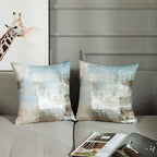 Britimes Throw Pillow Covers Modern Home Art Decor, 18 x 18 Inches Set of 2 Pillow Cases Decorative, Abstract Oil Painting Pillowcases for Bedroom, Living Room, Cushion Couch Sofa, Grey Beige