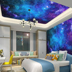 Apdidl Extra Large Galaxy Space Tapestry for Bedroom Aesthetic 90'' X 71'' Blue Starry Sky Stars Universe Tapestry Mysterious Nebula Wall Hanging Backdrop Decor for Bedroom Living Room