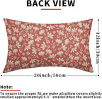 Coral Pink Pillow Covers 12x20 Set of 2 Vintage Floral Rustic Old Style Cute Flower Print Rectangle Decorative Outdoor Pillowcases Seasonal Farmhouse Throw Cushion Case Couch Sofa Bed Decor