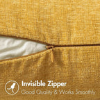 MIULEE Pack of 2 Mustard Yellow Throw Pillow Covers 12x20 Inch Soft Spring Chenille Lumbar Pillow Covers for Sofa Living Room Couch Solid Dyed Cases