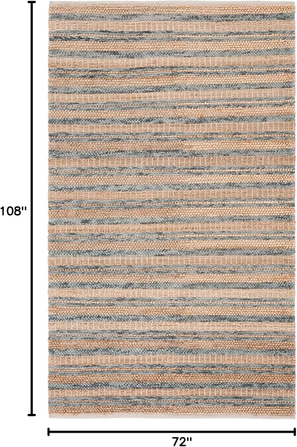 SAFAVIEH Natura Collection Area Rug - 6' x 9', Natural & Beige, Rustic Farmhouse Design, Handmade Wool & Jute, Ideal for The Living Room, Bedroom, Dining Room (NAT501A-6)