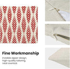 BETGINY Boho Pillow Covers 18 x 18 Inch Pack of 2, Red Bohemian Ethnic Herringbone Pattern Decorative Throw Pillow Covers Vintage Linen Farmhouse Outdoor Pillowcase for Bedroom Home Sofa Decor