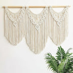 RUIZHIXUAN large macrame wall hanging - Boho Tapestry Macrame Wall Decor Art- Chic Bohemian Handmade Woven Tapestry Home Decoration for Bedroom Living Room Apartment Dorm Gallery - 43"x32" (Bead-B)