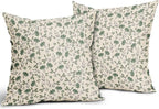 Sage Green Grey Floral Pillow Covers 20x20 Set of 2 Vintage Rustic Old Style Cute Small Flower Print Decorative Outdoor Pillowcases Farmhouse Throw Cushion Case Decor for Couch Sofa Bed