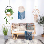 Plant Hanger Indoor - Macrame Hanging Plant Holder for Ceiling, Decorative Hanging Planter with Wooden Beads for Potted Plants, Hanging planters for indoor plants (Black,12.6in)