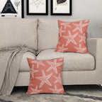 Kawani Beach Coral Starfish Pillow Covers 16X16 Inch Summer Nautical Coastal Ocean Decorative Pillow Cases Set of 2 Cotton Linen Throw Pillows Seasonal Home Decor for Sofa Couch Cushion Outdoor