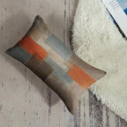 Britimes Throw Pillow Covers Modern Home Art Decor, 12 x 20 Inches Set of 2 Pillow Cases Decorative, Abstract Oil Painting Pillowcases for Bedroom, Living Room, Grey Orange