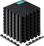 Yes4All Interlocking Exercise Foam Mats with Border – Interlocking Floor Mats for Gym Equipment – Eva Interlocking Floor Tiles - 36 Square Feet (36 Tiles) - Black