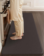 Color&Geometry 0.71" Extra Thick Anti Fatigue Cushion Kitchen Floor Mat,Easy Clean, Water & Oil Proof, Non Slip, Foam Padded Runner Rug for Front Sink,20"x 47" Brown (2.0 Version)