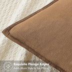 MIULEE Decorative Linen Euro Sham Pillow Covers 26x26 Brown Boho Farmhouse Neutral Couch Throw Pillows for Bed Pack of 2 Accent Modern Pillowcase Sofa Livingroom Home Decor