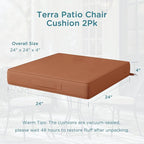 Codi Replacement Couch Cushions 2 Sets, Upholstery Foam with Covers for Sofa Chair Cushion Outdoor Seat - 24 × 24 × 4 Inch, High Density Foam,Spice