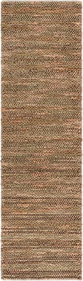 SAFAVIEH Natural Fiber Couture Collection Runner Rug - 2'3" x 8', Green & Natural, Handmade Jute, Ideal for Living Room, Hallway, Foyer, Bedroom (NFC101Y-28)