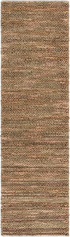 SAFAVIEH Natural Fiber Couture Collection Runner Rug - 2'3" x 8', Green & Natural, Handmade Jute, Ideal for Living Room, Hallway, Foyer, Bedroom (NFC101Y-28)