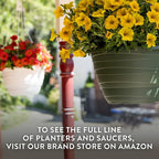 The HC Companies 13 Inch Wrapt Hanging Planters, Lightweight UV-Resistant Plastic Hanging Planters for Indoor & Outdoor Plants, 2-Pack Hanging Flower Pots for Garden, Patio & Home Decor, Green