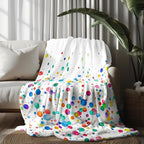 Kids Colorful Throw Blanket, Rainbow Polka Dot Funny Bright Blanket for Bed Sofa Travel and Camping Flannel Blanket Gift, Super Soft Cozy Fluffy Plush Blanket for All Seasons, 50" x 60"