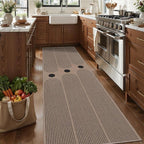 Tangsoo Rainbow Easy Jute 2.6x10 Washable Kitchen Runner Rug for Hallways,Non-Slip Thin Outdoor Rug,Modern Farmhouse Indoor Carpet Runner for Porch Laundry Bedroom Living Room Entryway
