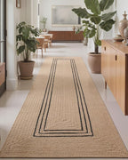 LUMI 2x7 Jute Runner Rug Non Slip for Hallway, Natural Rustic Carpet No Shedding, Farmhouse Braided Area Mat Indoor High Traffic for Living Room, Entryway, Kitchen, Laundry