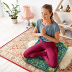 Mandala Meditation Cushion, Boho Meditation Mat, Meditation Pillows for Sitting on Floor, Cushions for Sitting in Home and Outdoor, Square Floor Pillow Cushion Seating for Yoga Accessories 22'' X 22''