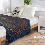 Boho Flower Throw Blanket Mandala Bohemian Aesthetic Paisley Hippie Blanket for Sofa Bed Couch Chair Or Dorm 30"x40"