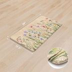 KIMODE Anti Fatigue Mats for Kitchen Floor 17.3"x29", Cushioned Kitchen Rugs, Non Slip Waterproof Kitchen Floor Mat, Floral Comfort Standing Mat for Laundry, Office, Sink, Desk Brown