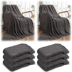 Buryeah 6 Pack Boho Knitted Throw Blankets with Tassels 50x60 Soft Warm Throws Bulk for Wedding Guests Housewarming Employee Teacher Appreciation Gifts Cozy Farmhouse Home Decor (Dark Gray)