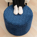 Round Pouf Ottoman 20 x 20 x 14 Inches Boho Poof Home Decor Floor Pouffe Ottoman Foot Rest for Couch Sofa Bean Bag Chairs Living Room Bedroom (Royal Blue)