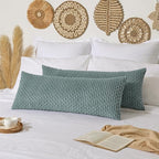 Kevin Textile 14x36 Inch Long Lumbar 1 Pack Boho Decorative Throw Pillow Cover Soft Striped Corduroy Rectangle Cushion Case Farmhouse Solid Color Accent for Living Room Couch Sofa Bed, Teal Green