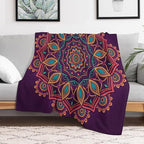 Mandala Throw Blanket Indian Hippie Bohemian Art Floral Texture Pattern Blanket for Sofa Bed Couch Chair Or Dorm 40"x50"