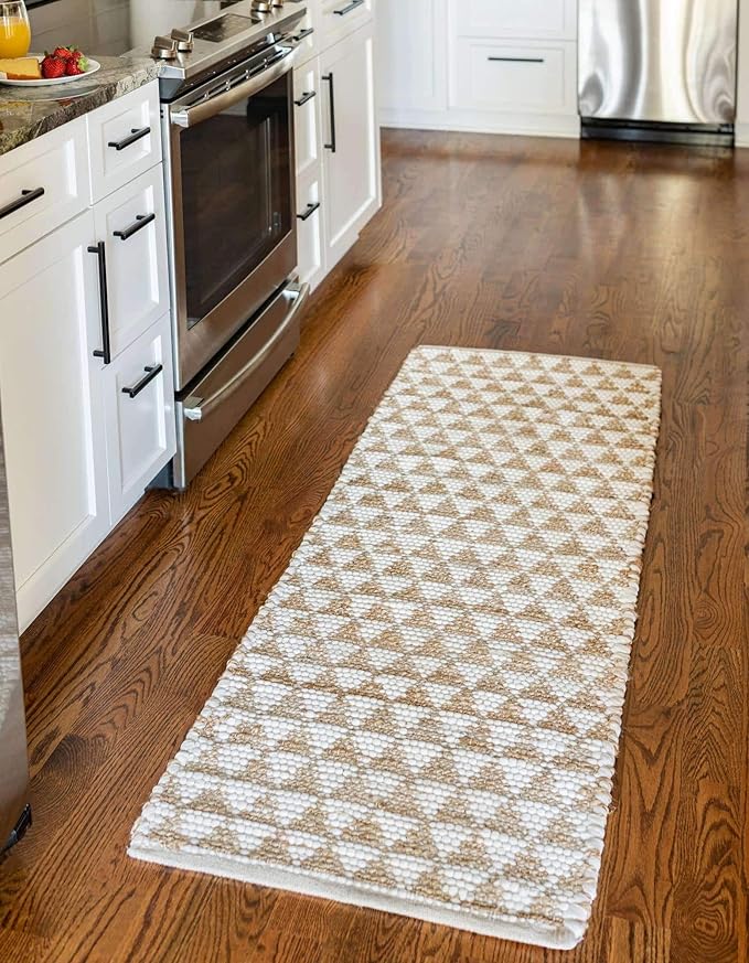 Unique Loom Chindi Jute Collection Area Rug (2' 7" x 10' Runner, White/ Natural)