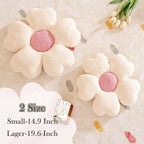 Flower Throw Pillow, Cute Flower Shaped Pillow Decorative Throw Pillow for Bed Couch, Soft Daisy Pillows Floor Seating Cushion Cushions (19.6 Inch Ivory+Pink)