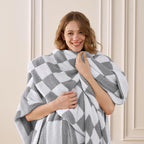 Joiedomi Twin Blanket for Couch Bed, Light Grey Checkered Knitted Blankets Gifts for Women Mom Girls, Cozy Cute Throw Home Room Decor Aesthetic Women Mothers Birthday Gifts 60x80 Inches