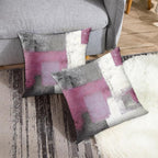 Emvency Set of 2 Pink Painting Throw Pillow Covers Contemporary Line Gray Abstract Modern Design Retro Decorative Pillow Case Home Decor Standard Square 18x18 Inch Cushion Pillowcase